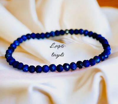 bracelet lapis-lazuli 4mm