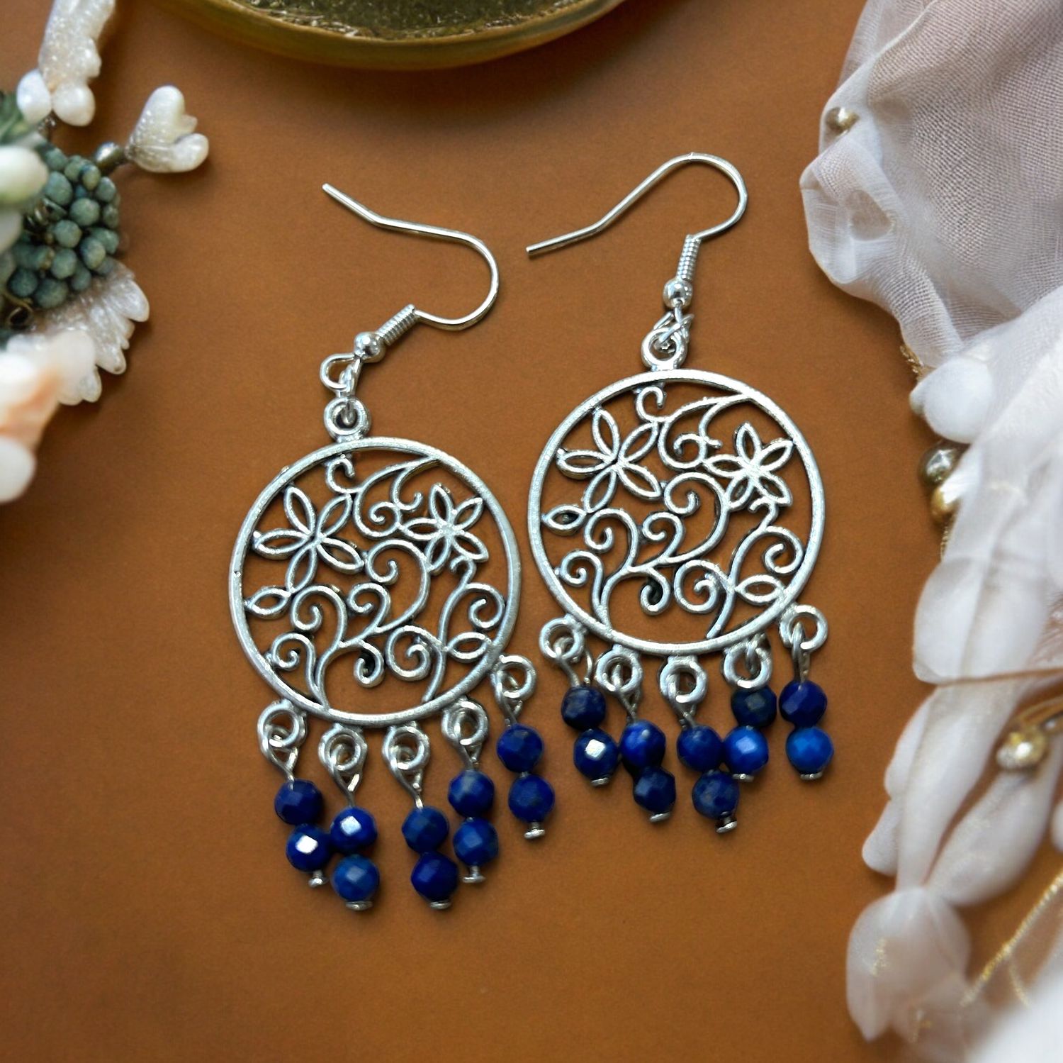Boucles d'oreilles vintage pierres naturelles