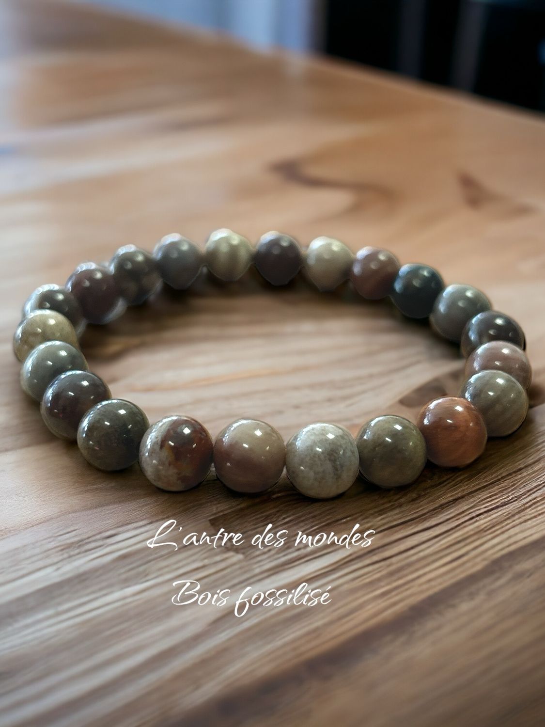 bracelet en pierre naturelle bois fossilisé