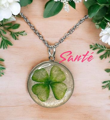 Pendentif trèfle de la chance