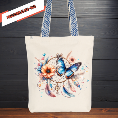 tote bag à personnaliser :l'attrape-rêve papillons