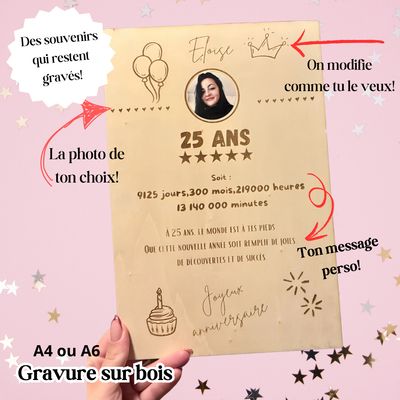 gravure sur bois anniversaire