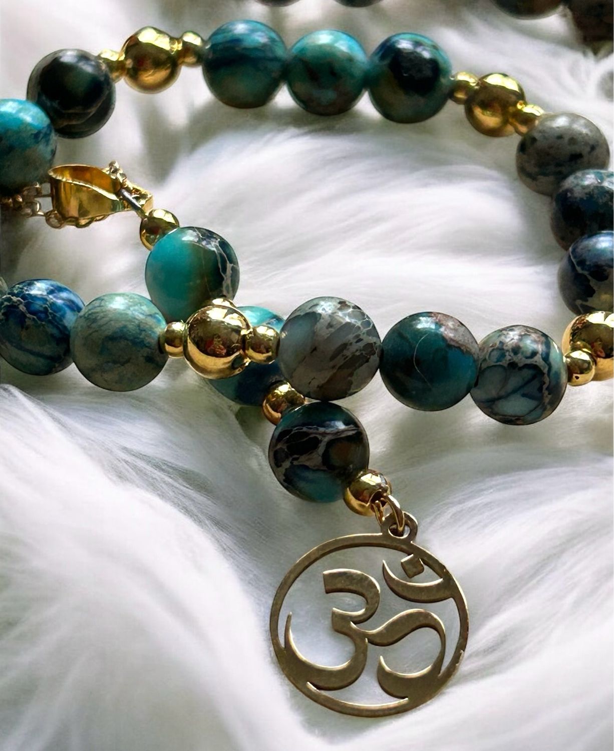 Bracelet jaspe sédimentaire marin