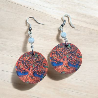 Boucles d'oreilles en bois artisanales