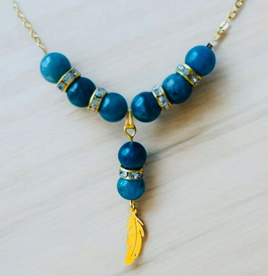 Pendentif apatite bleue