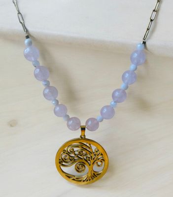 l'arbre de vie- quartz rose et pierre de lune