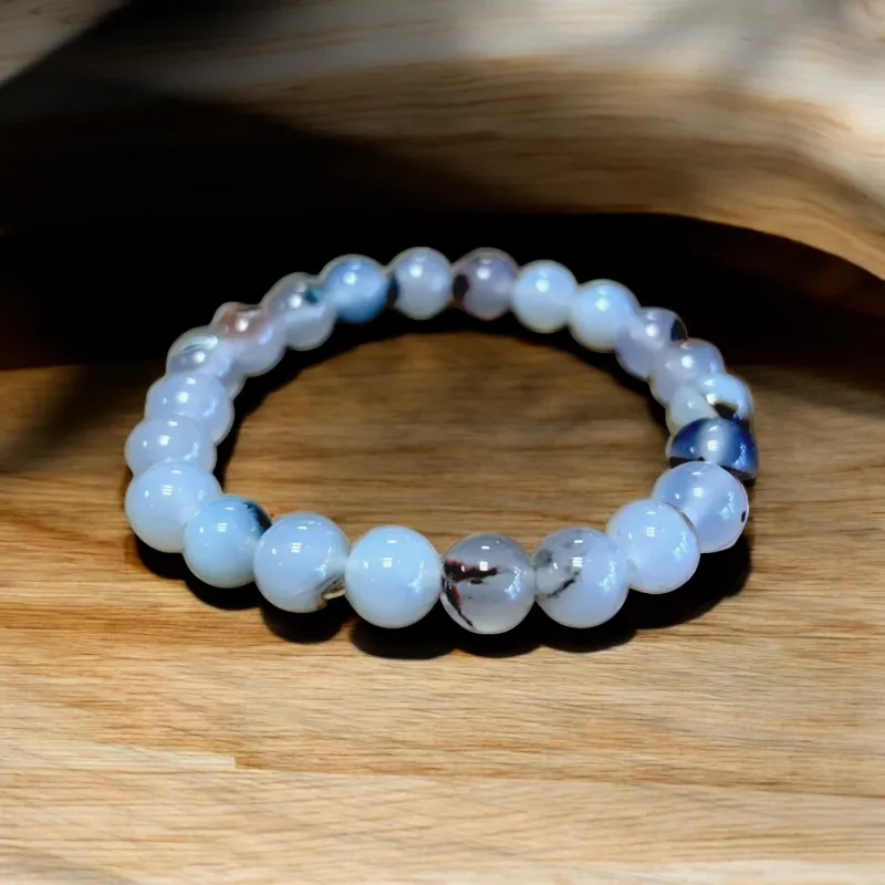 Bracelet pensées claires - agate naturelles Bracelet pensées claires - agate naturelles