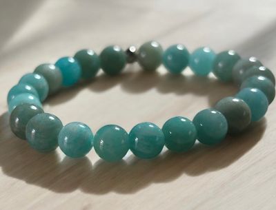 Bracelet amazonite- anti déprime , assurance des sentiments, bonheur, apaisement