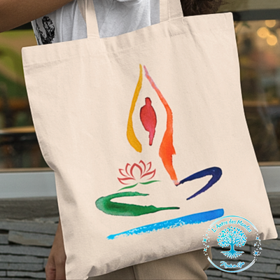 tote bag personnalisable : yoga lotus