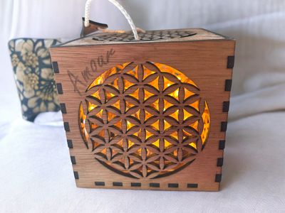 cube fleur de vie lumineux 10x10