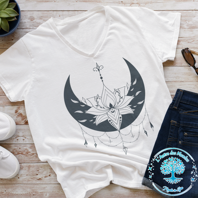 tshirt ou sweat personnalisé :lune et lotus