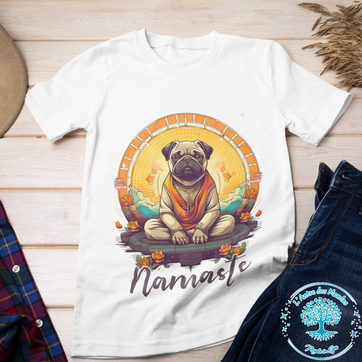 T-shirt ou sweat à personnaliser : carlin namaste