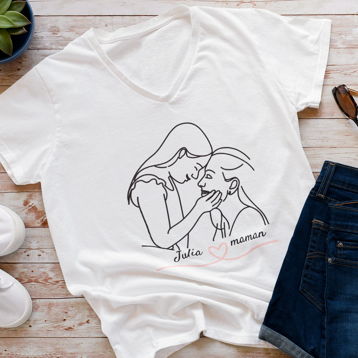 t-shirt ou sweat  à personnaliser mère fille