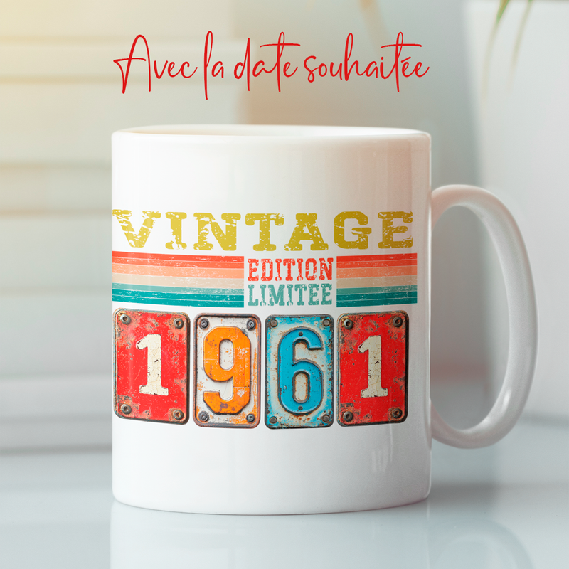 Mug à personnaliser anniversaire vintage