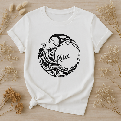 t-shirt ou sweat à personnaliser le loup sur la lune