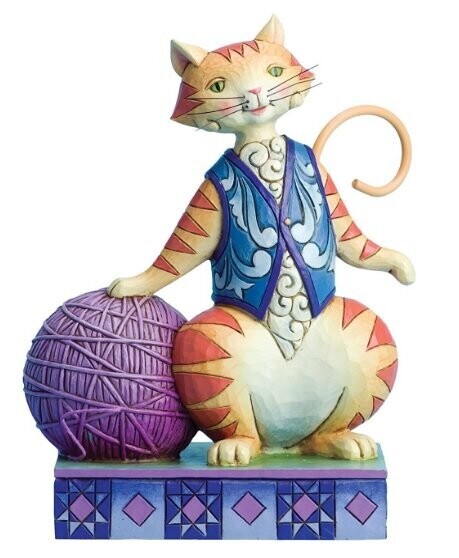 Statuina Jim Shore Gatto con Palla Gomitolo
