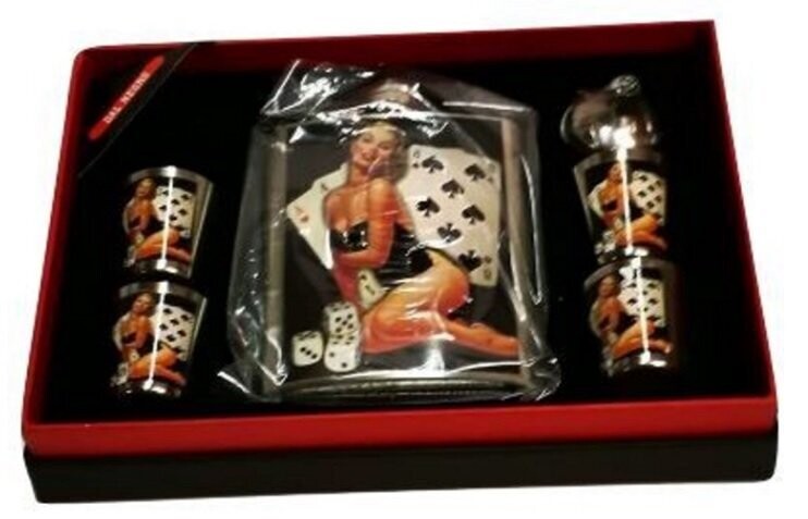 Fiaschetta Liquore Pin-Up Picche