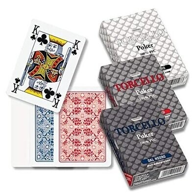 Mazzo di Carte Poker Torcello All Plastic (disponibili con il back bianco, rosso o blu)