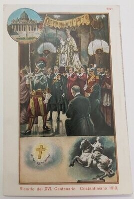 Cartolina Postale Papa Pio X Ricordo XVI Centenario Costantiniano