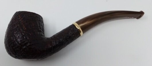 Pipa Savinelli Billiard Curva Punto Oro Rusticata Sailor fornita con due bocchini