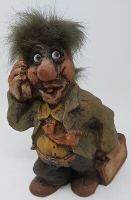 Troll Fosse Norway con Valigia e Cellulare cm 22 Statua Portafortuna Troll Norvegese