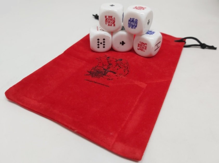 Set 5 Dadi Poker mm 20 Giant con sacchetto floccato