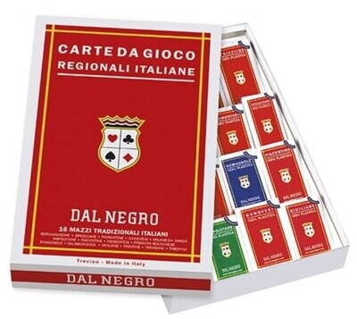 Cofanetto Completo di 16 Mazzi Carte da gioco Regionali Italiane