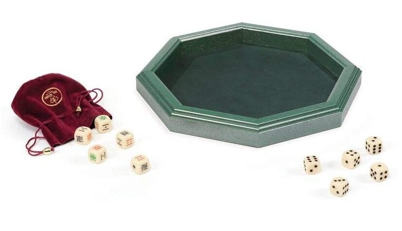 Pista Verde Ottagonale per Gioco dei Dadi Craps in legno