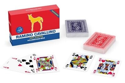 Ramino Burraco Scala Quaranta Masenghini Cavallino Oro Plastica (2 mazzi Poker)