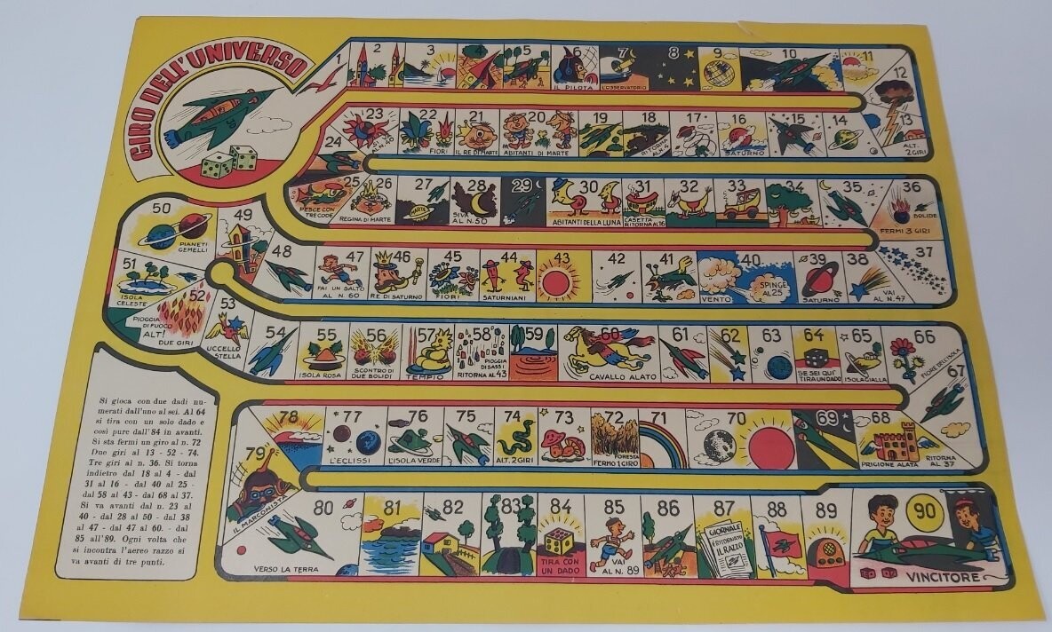 Gioco dell'Oca Giro dell'Universo Anni 50