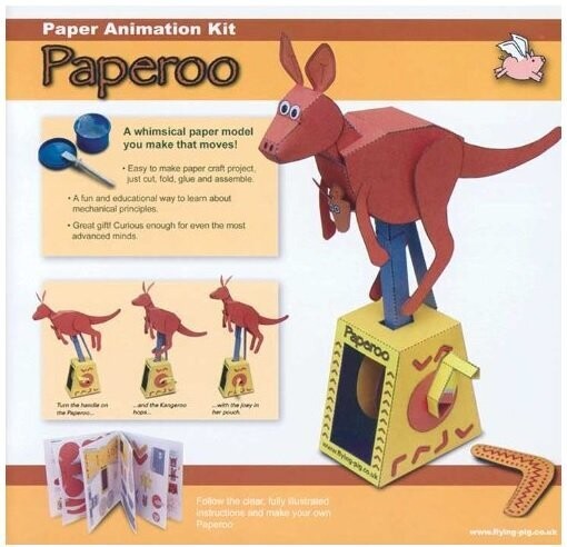 Paperoo Automata a Manovella Canguro Rob Ives cartoncino da ritagliare e assemblare (Fuori Produzione da COLLEZIONE)