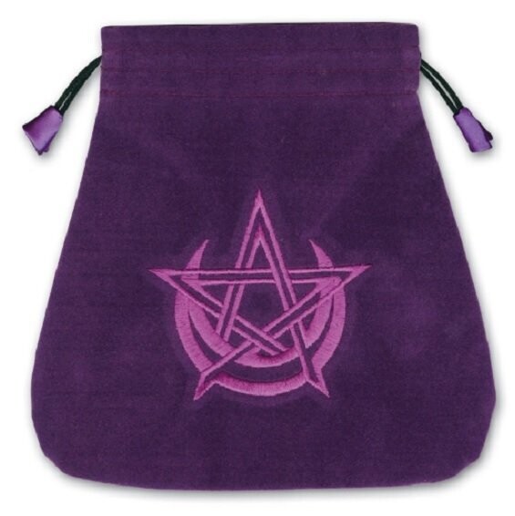 Borsetta per Tarocchi Velluto Ricamato "Wicca" (Protegge il Mazzo di Carte)