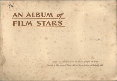 Album Figurine Sigarette John Player & Sons Price One Penny Imperial Tobacco Film Stars 1936