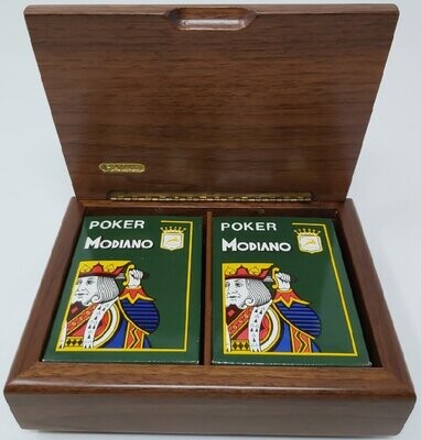 Portacarte Legno 2 mazzi poker, per il gioco del burraco, scala quaranta, ramino