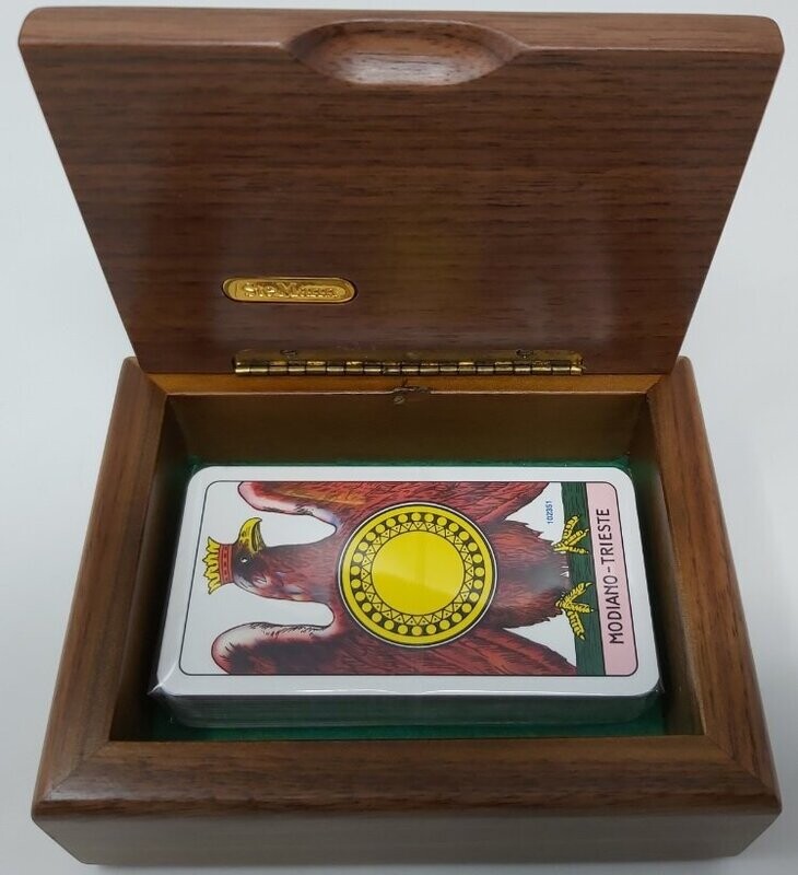 Portacarte Legno a 1 mazzo Poker (o Regionale), burraco scala quaranta ramino (o briscola scopa tressette)