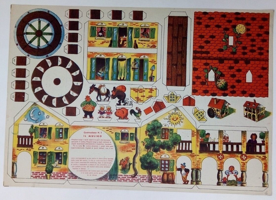 Cartoncino da Ritagliare "Il Mulino" Gioco Antico