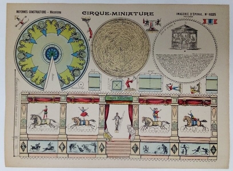 Cartoncino da Ritagliare "Cirque - Miniature" D'Epinal Francese 1890