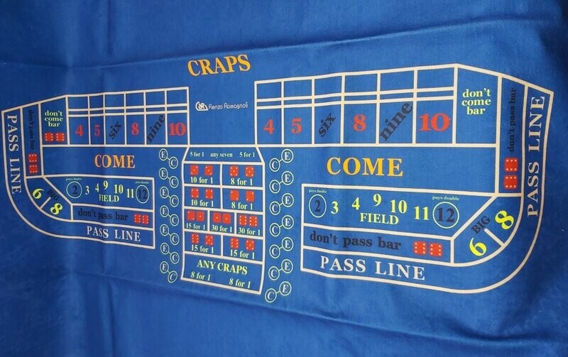 Tappeto Gioco Dadi Professionale Layout Craps Casinò in Microfibra