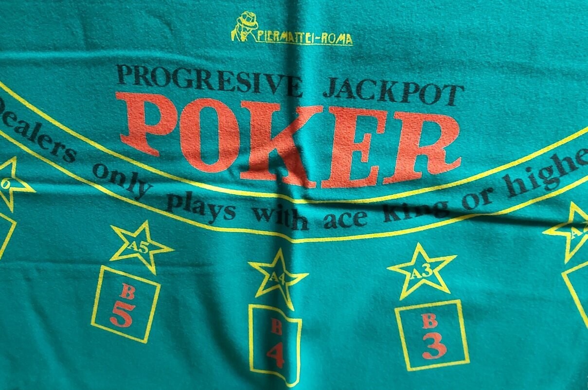 Tappeto Progresive Jackpot Poker Caraibico Professionale Layout Stars Caribbean Originale Casinò