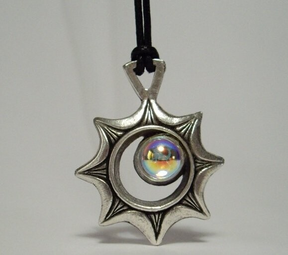 Collana Ciondolo Eclissi Pietra Centrale Colgante Eclipse