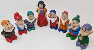 Biancaneve e i Sette Nani Pupazzi in Gomma Vintage