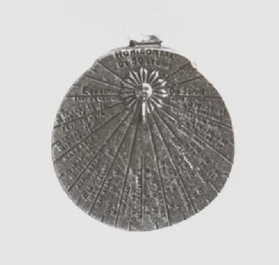 Spilletta Quadrante Orologio Solare Orizzontale Silver Horizontal Dial Silver
