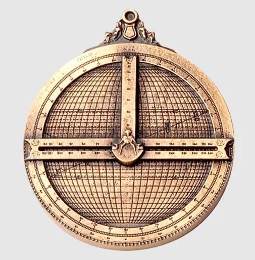 Spilletta Astrolabio in Ottone Planisferico Astrolabe Brass
