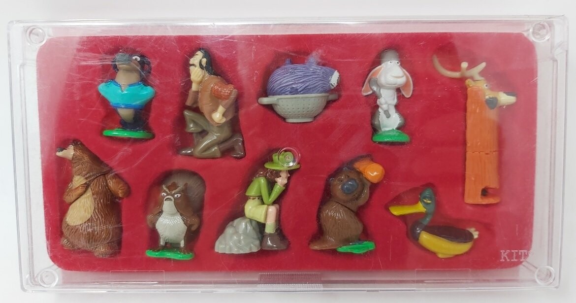 Cofanetto Porta Kinder Serie Completa 10 Personaggi Sorprese Ferrero Boog e Elliot a Caccia di Amici Anno 2006 (da Collezione)