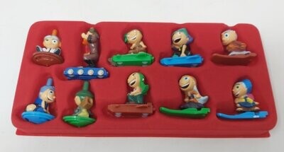 Cofanetto Porta Kinder Serie Completa 10 Personaggi Sorprese Ferrero Scatenati Anno 2008 (da Collezione)