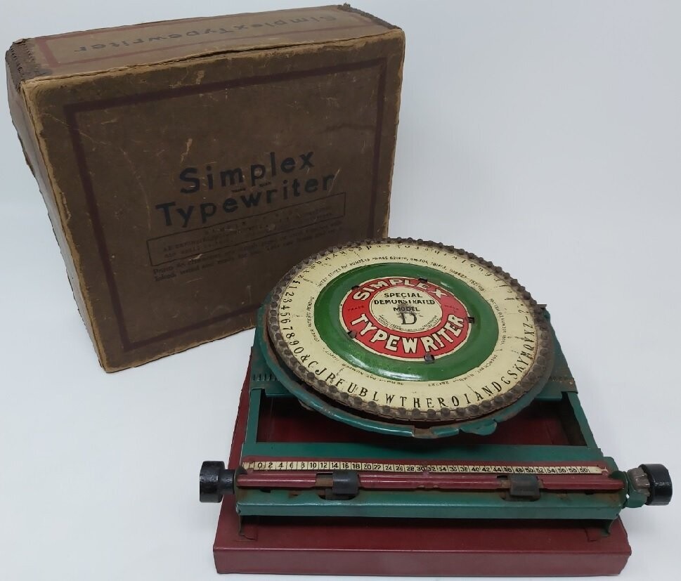 Macchina per Scrivere Simplex Typewriter Model D Fine '800 inizi '900 (da Collezione)