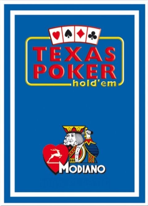 Mazzo di Carte Poker Texas Plastica 100% 2 Jumbo Index (disponibile con Back Disco Blu o Rosso), Colore Back: Blue