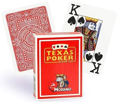 Mazzo di Carte Poker Texas Plastica 100% 2 Jumbo Index (disponibile con Back Disco Blu o Rosso)