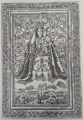 Immagine Religiosa Devozionale "Vera Effigie della Madonna del Colle" 15 agosto dell’Anno Santo 1975 (da Collezione)