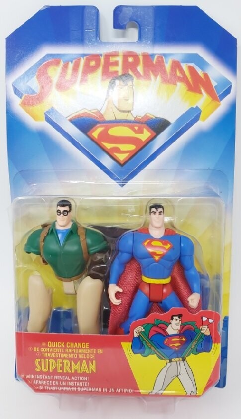 Pupazzo Action Figures Quick Change Superman "Si Trasforma in Superman in  un Attimo!" Anno 1996